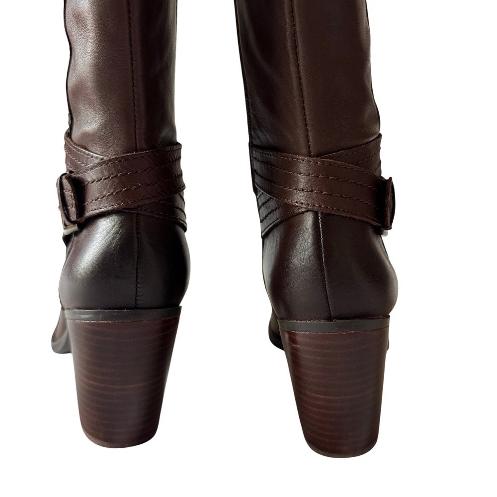 Naturalizer Kelsey Wide Calf Riding Boots 7.5W Leather Dark Brown Equestrian - Picture 10 of 13